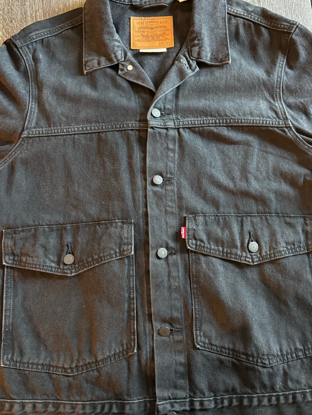 Levi's Black Cotton Denim Shirt Jacket - Picture 2 of 11